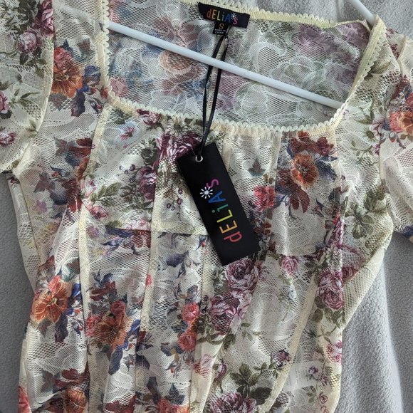 dELiA*s by Dolls Kill Once Loved Corset Floral Top - Picture 3 of 3